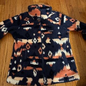 Columbia Dark Blue multi colored Fleece Jacket